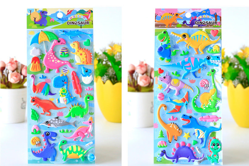 3D Puffy Stickers Dinosaurs I Single Sheet 恐龙棉泡贴单张 - 4款可选
