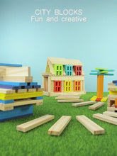 Load and play video in Gallery viewer, Mideer STEAM City Blocks - Wood Color/Warm Color/Cool Color
