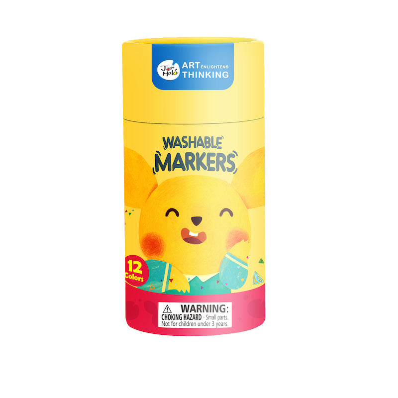 Jar Melo Washable Markers-Baby Roo 12 Colors 美乐童年可水洗水彩笔12色